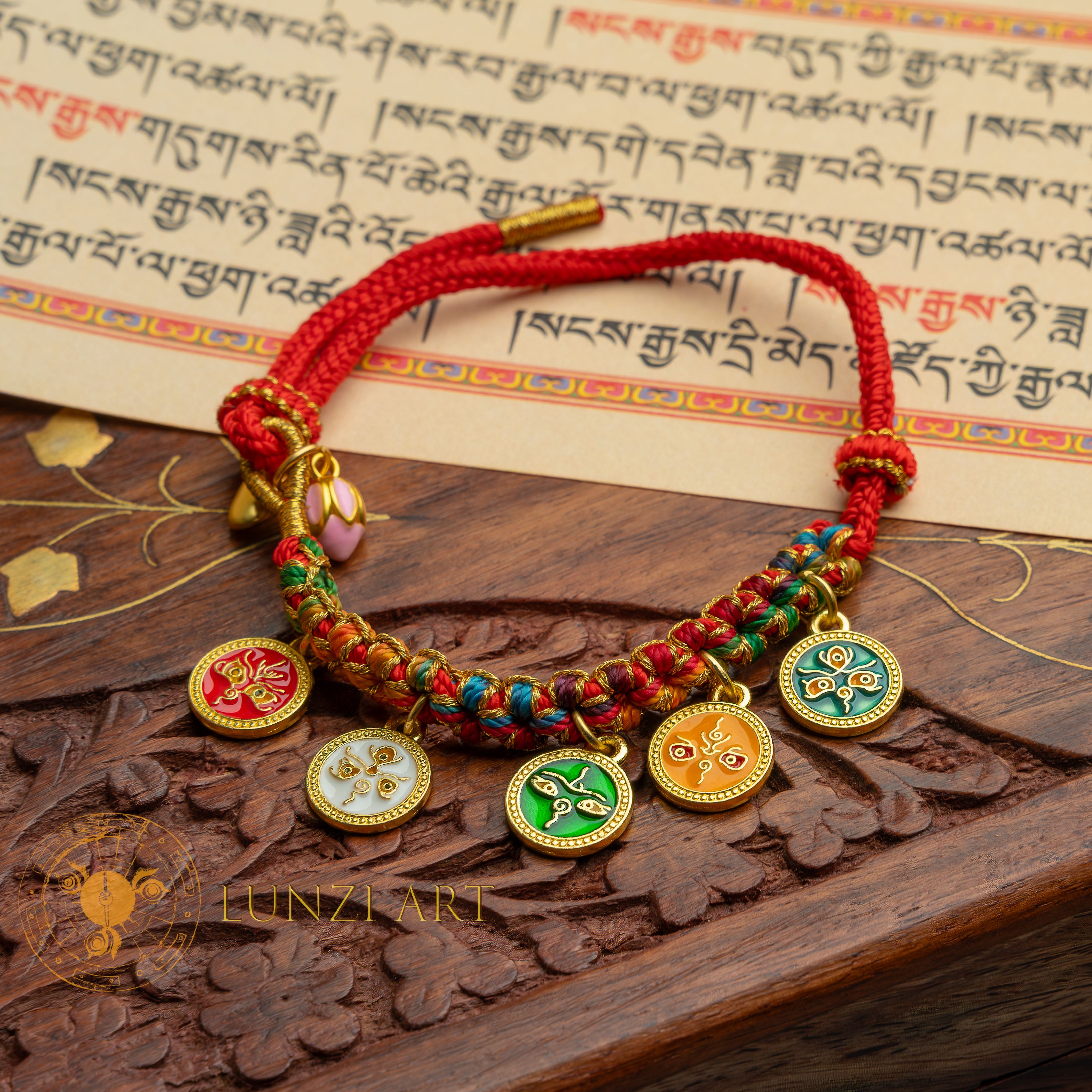 Five God of Wealth Luck Braided Bracelet - Peace, Protection