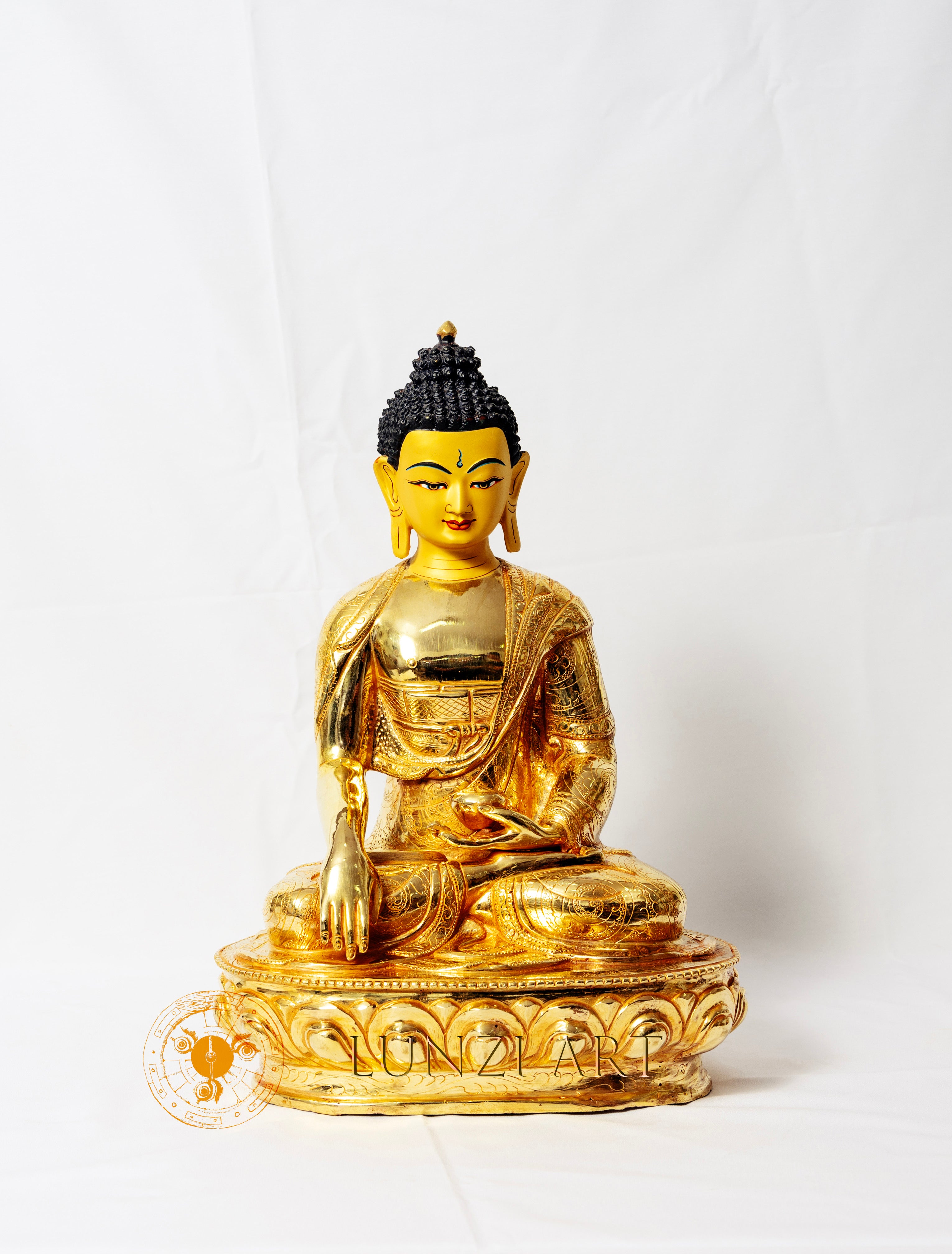 ブッダ像ー金張り  Buddha StatueーGold Ｐlated Shakyamuni buddha Statue | Fully Gold-Plated Copper