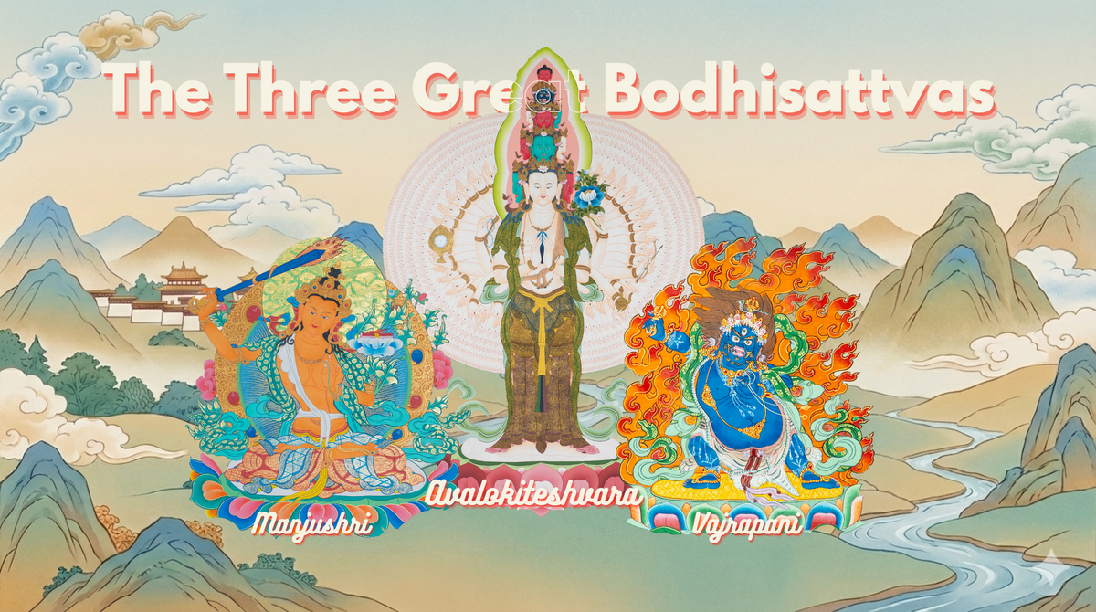 The Three Great Bodhisattvas: A Guide to Wisdom, Compassion, and Power