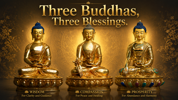 Three Buddhas, Three Blessings: A Journey Through Wisdom, Healing, and Compassion