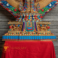 1000-Armed Avalokiteshvara Statue  | Half gold-plated copper with  coloured stone carving - S-P-SS-HG-C-TAA-00190