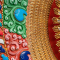 1000-Armed Avalokiteshvara Statue  | Half gold-plated copper with  coloured stone carving - S-P-SS-HG-C-TAA-00190