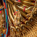 1000-Armed Avalokiteshvara Statue  | Half gold-plated copper with  coloured stone carving - S-P-SS-HG-C-TAA-00190
