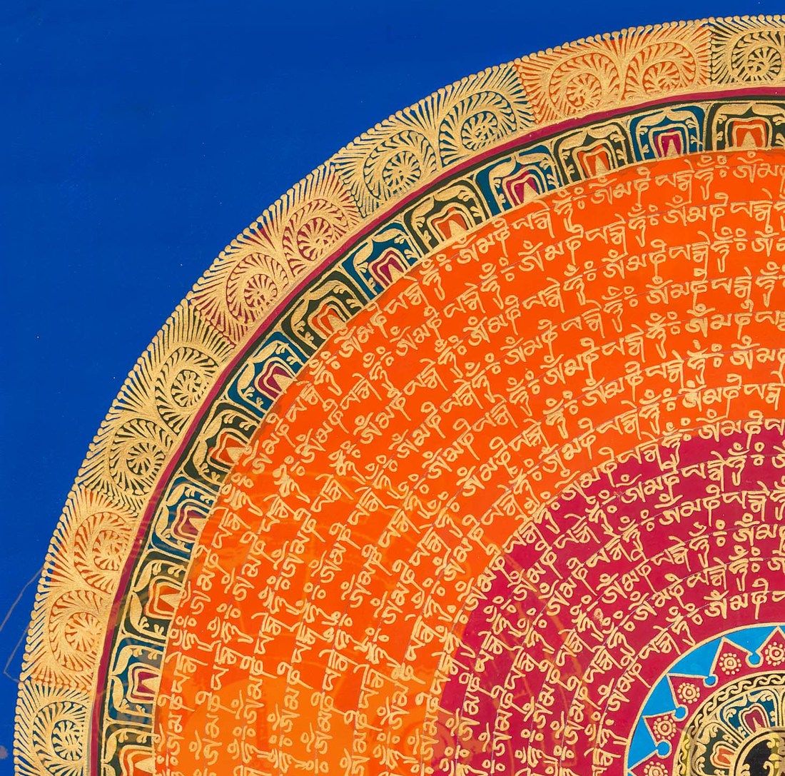 The Solar Mantra Mandala Thangka: A Radiant Vortex of Universal Energy - T-PS-SS-BB-MM-88