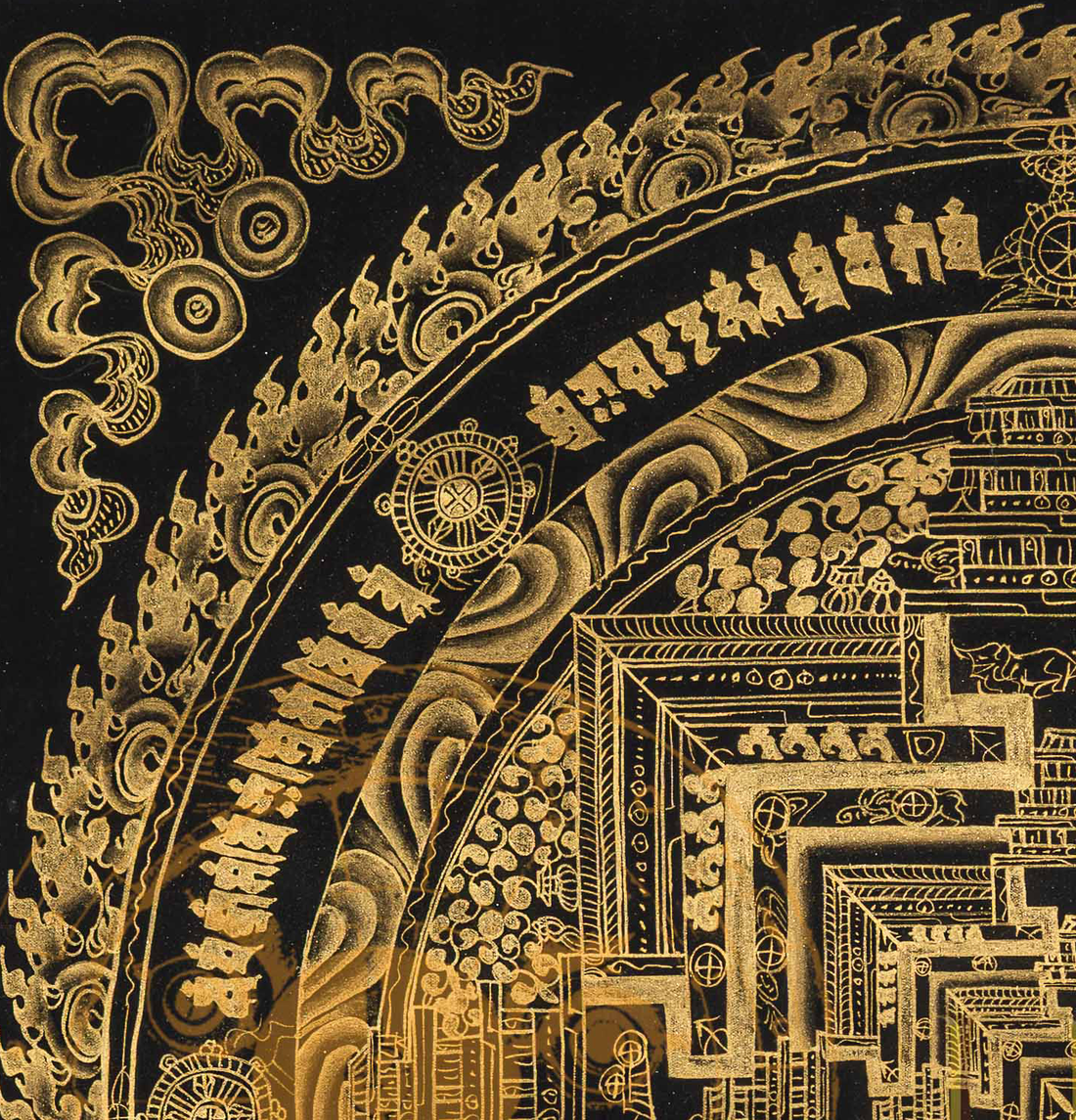 The Golden Kalachakra Thangka: An Architectural Portal to Equilibrium - T-PS-SS-BB-KM-90