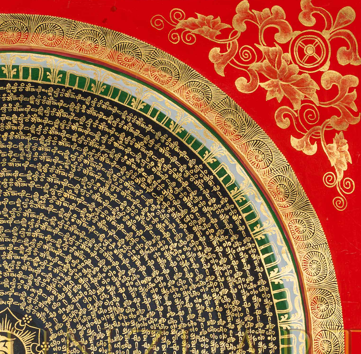 The Ruby Mantra Mandala Thangka: A Sacred Beacon of Compassion - T-PS-SS-GB-MM-93