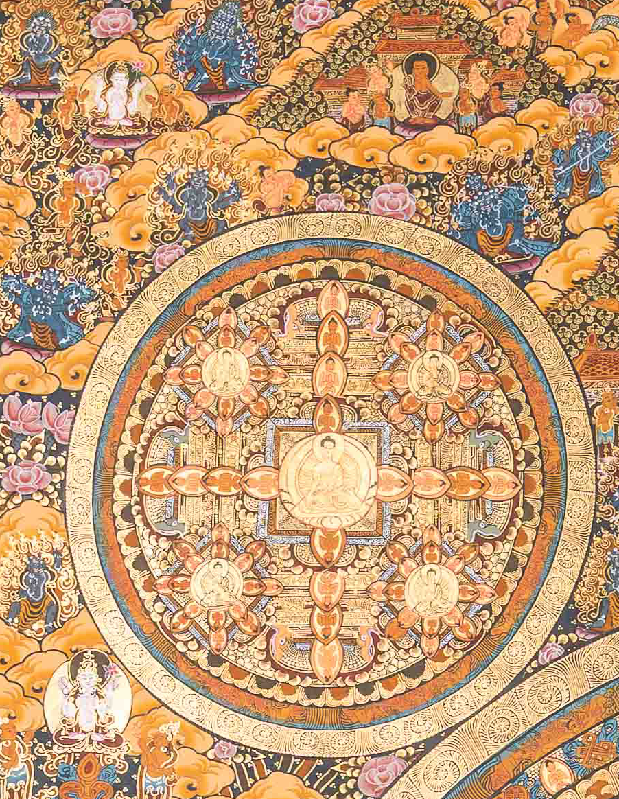 The Sacred Mandala Thangka: A Geometric Portal to Cosmic Harmony - T-PS-SS-GB-TM-103