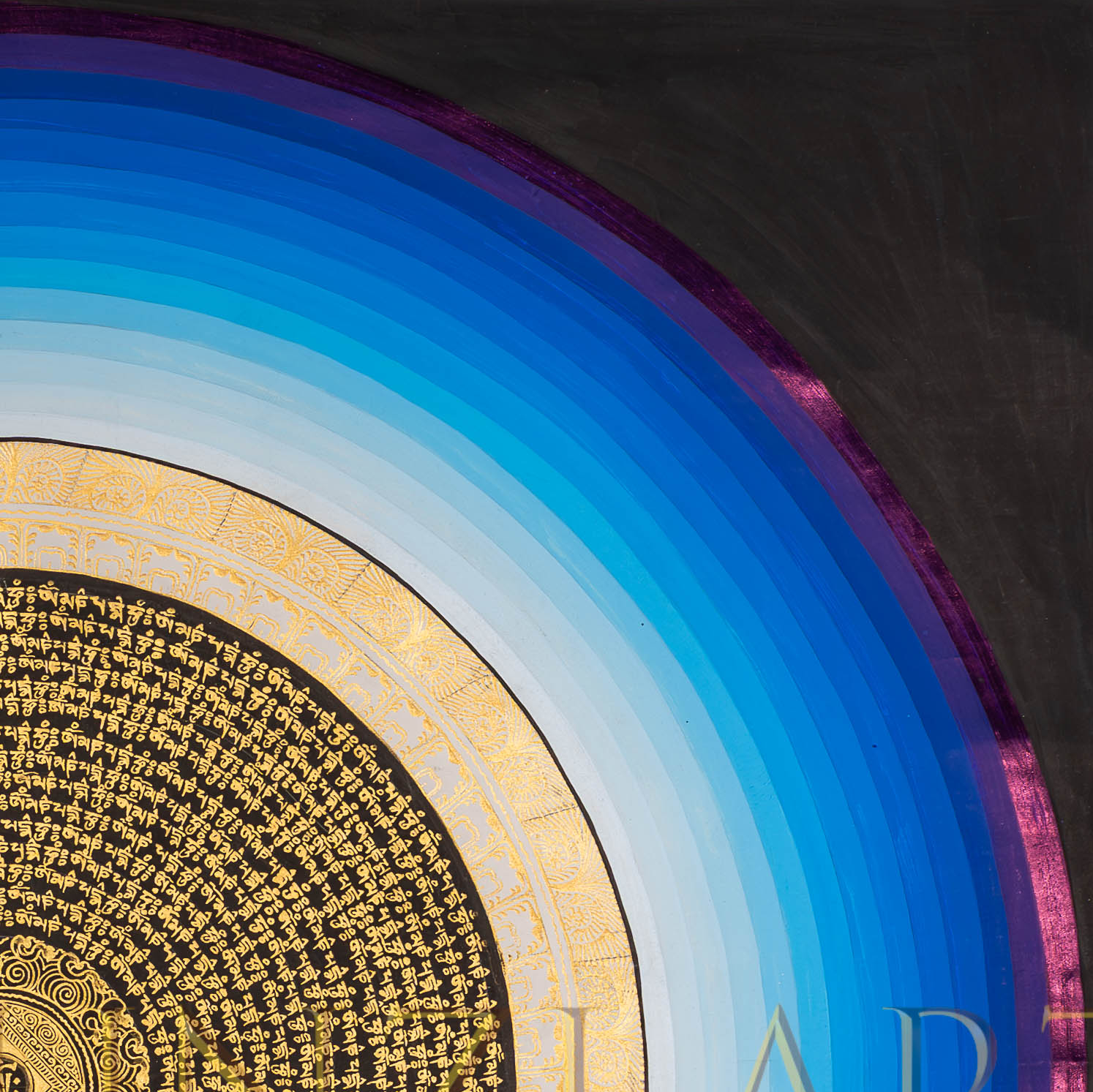 The Om Mantra Mandala Thangka: A Vortex of Infinite Compassion - T-PS-SS-BB-RMM-101