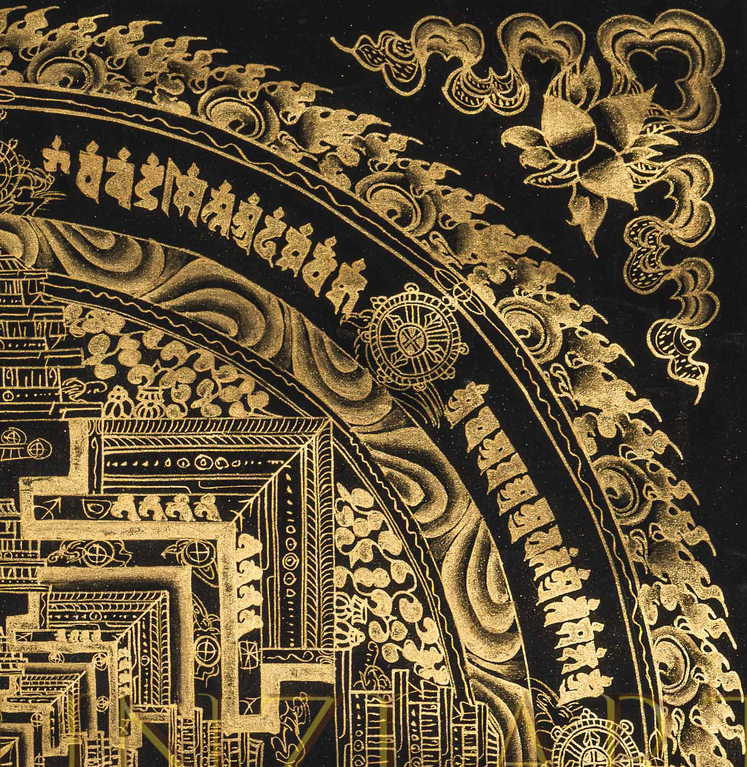 The Golden Kalachakra Thangka: An Architectural Portal to Equilibrium - T-PS-SS-BB-KM-90