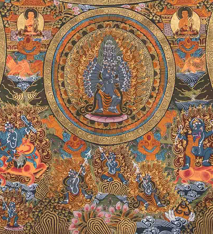The Sacred Mandala Thangka: A Geometric Portal to Cosmic Harmony - T-PS-SS-GB-TM-103