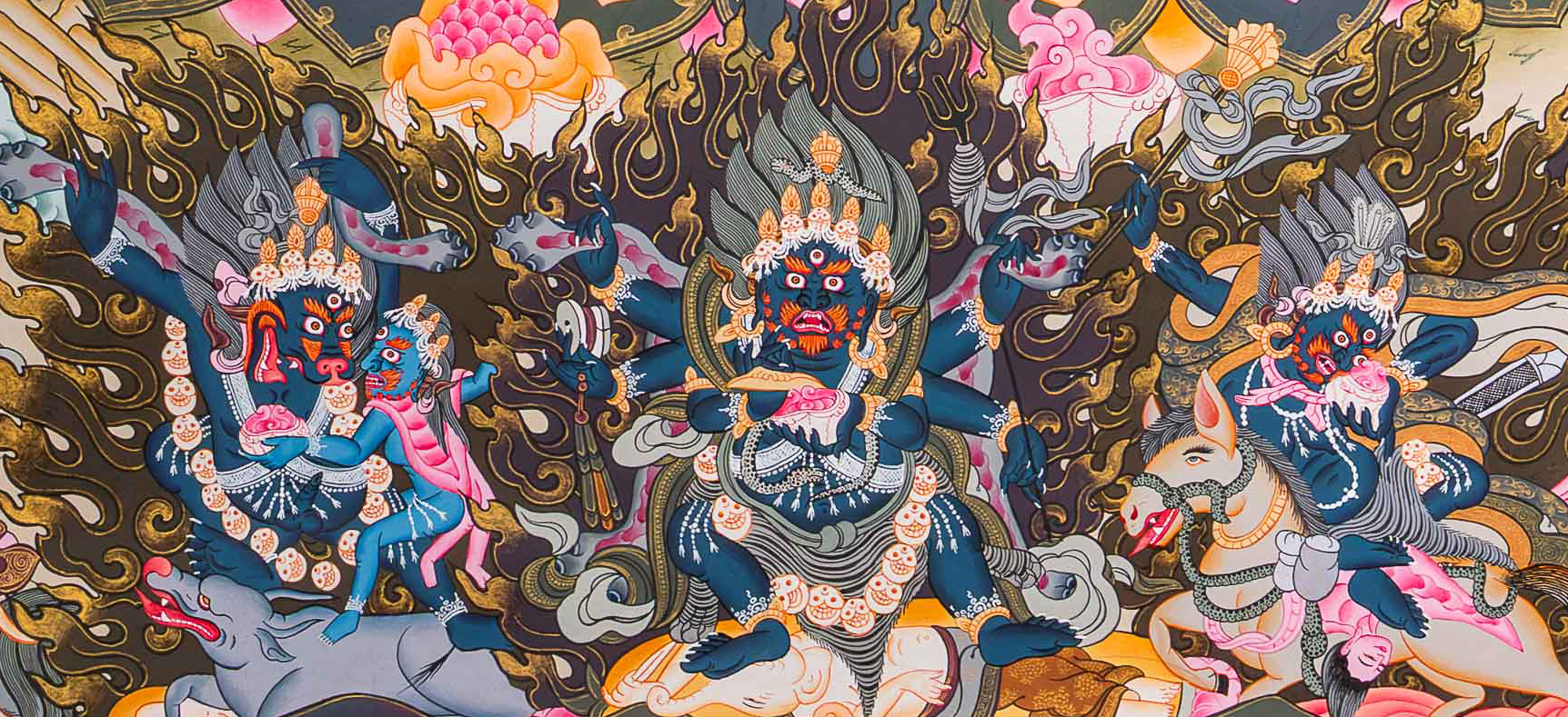 Yamantaka Thangka: The Wrathful Conqueror of Death - T-PS-SS-BB-YS-102