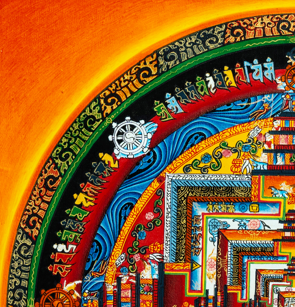 Handmade Kalachakra Mandala Thangka Eternal Tranquility - T-B-HT-OB-AU-KM-0006