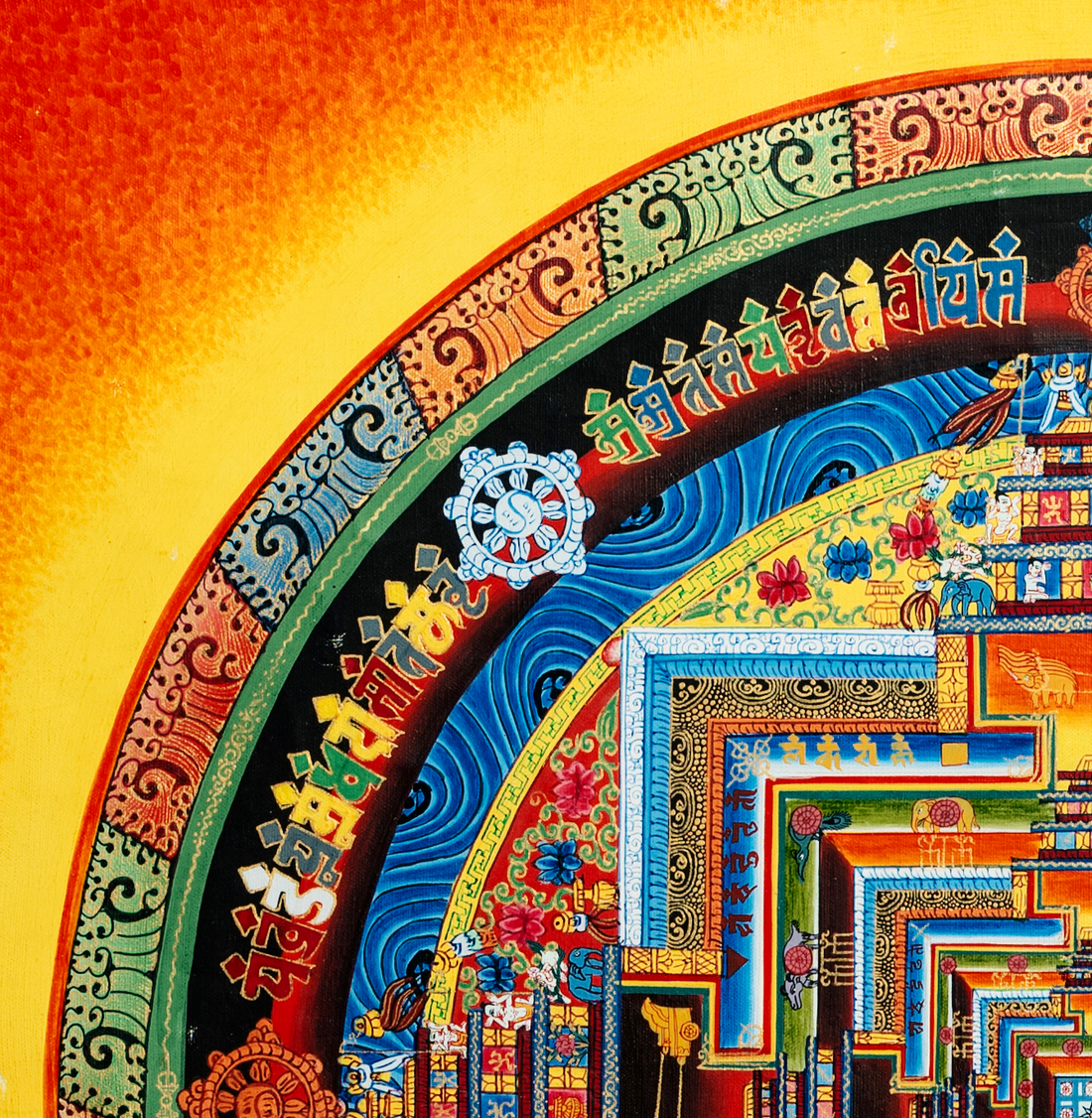 Handmade Kalachakra Mandala of Divine Universal Harmony - T-B-HT-OB-KM-0009