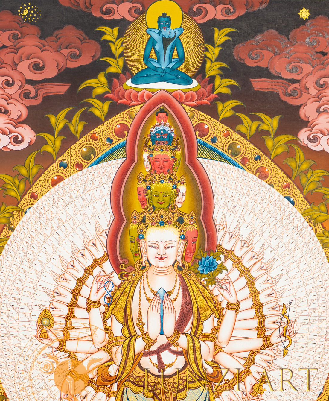 Hand-Painted Avalokiteshvara Thangka - T-S-BT-BB-AU-A-0010