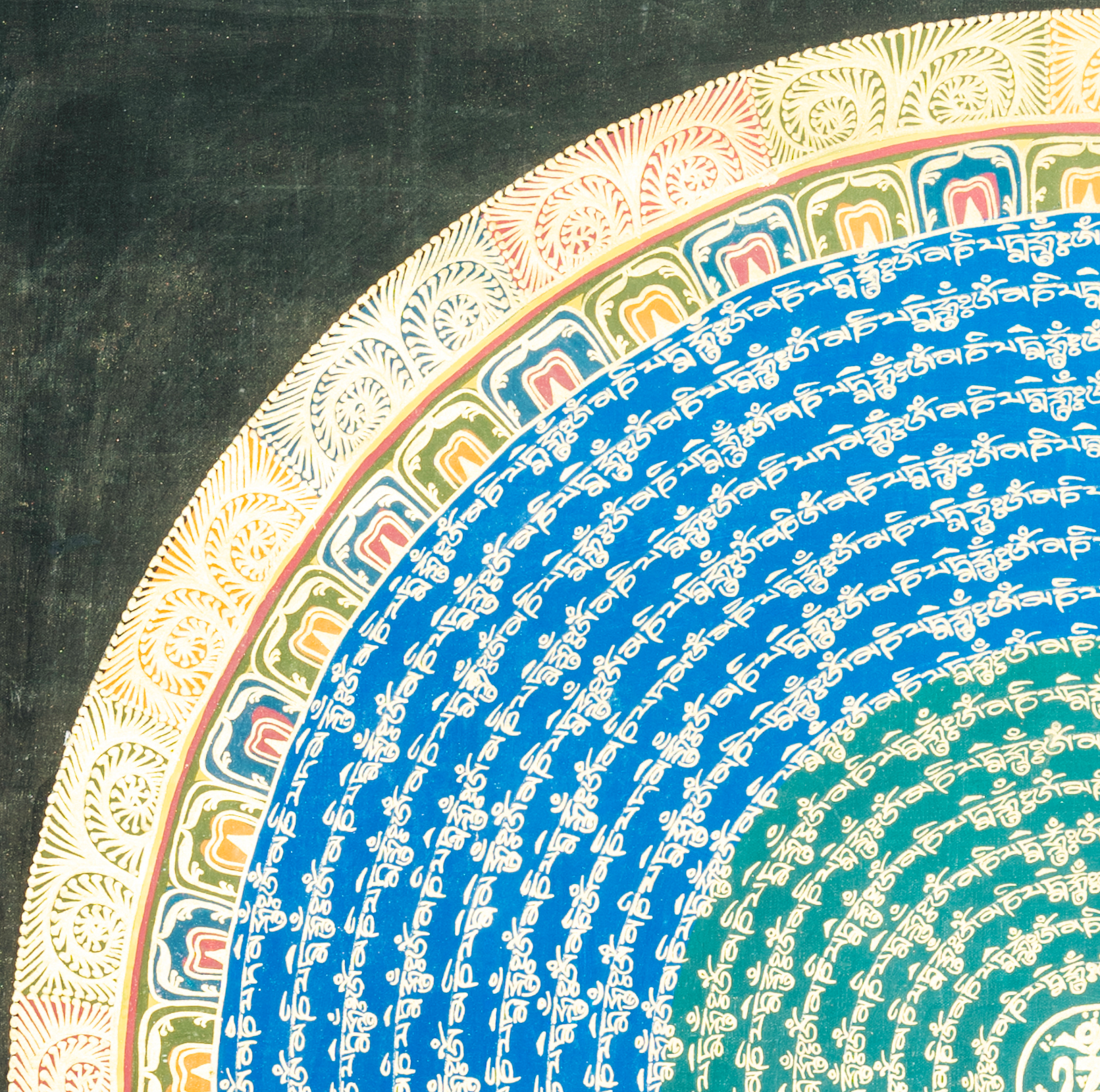 Handmade Mandala Thangka of Infinite Blessings - T-PS-SS-BB-CMM-0013