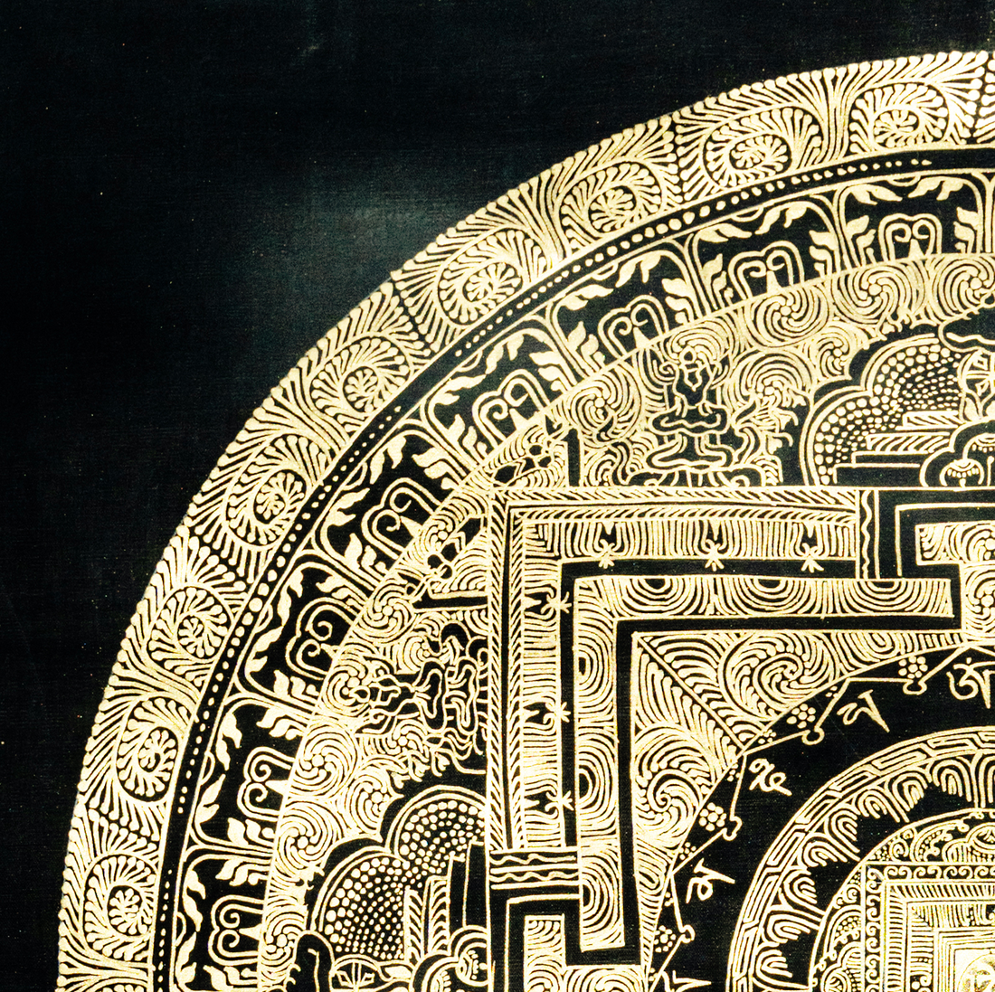 Handmade Mandala Thangka of Cosmic Enlightenment - T-PS-SS-BB-M-0011