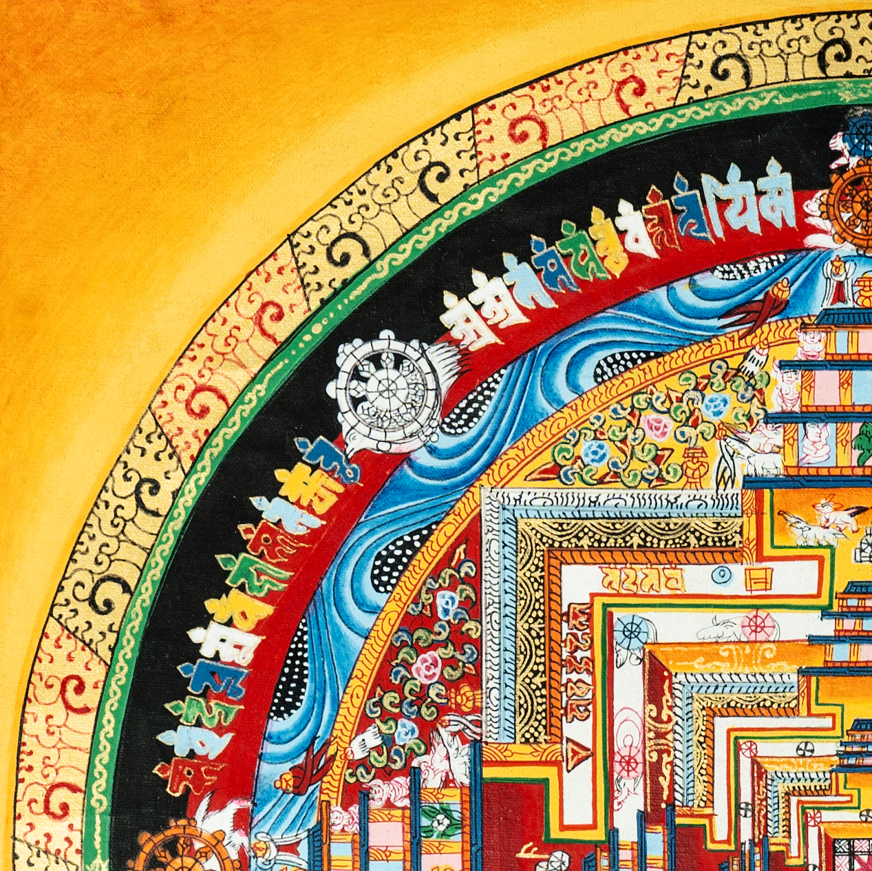 Kalachakra Mandala Thangka | Buddhist Sacred Art - T-HT-BB-KM-0020