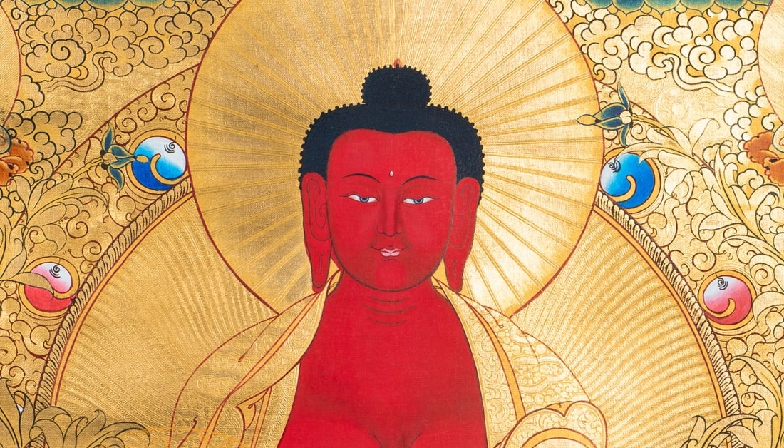 The Buddha of Infinite Light: Amitabha Thangka Painting - T-S-BT-CB-AU-AB-0020