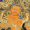 Yellow Dzambhala Thangka : Symbol of Wealth and Abundance - T-S-BT-RB-J-0032