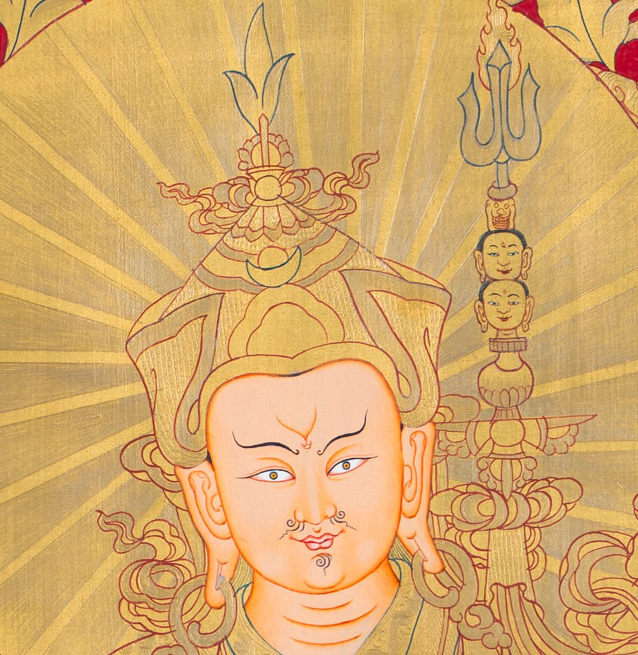 The Second Buddha: Guru Rinpoche Thangka Painting - T-S-BT-BB-AU-GR-0021