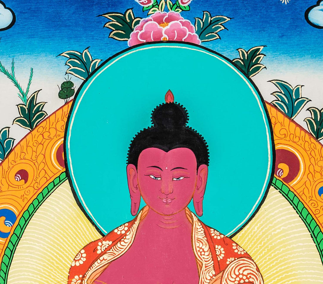 Hand-painted Amitabha Buddha Thangka - T-B-HT RB-AB 0031