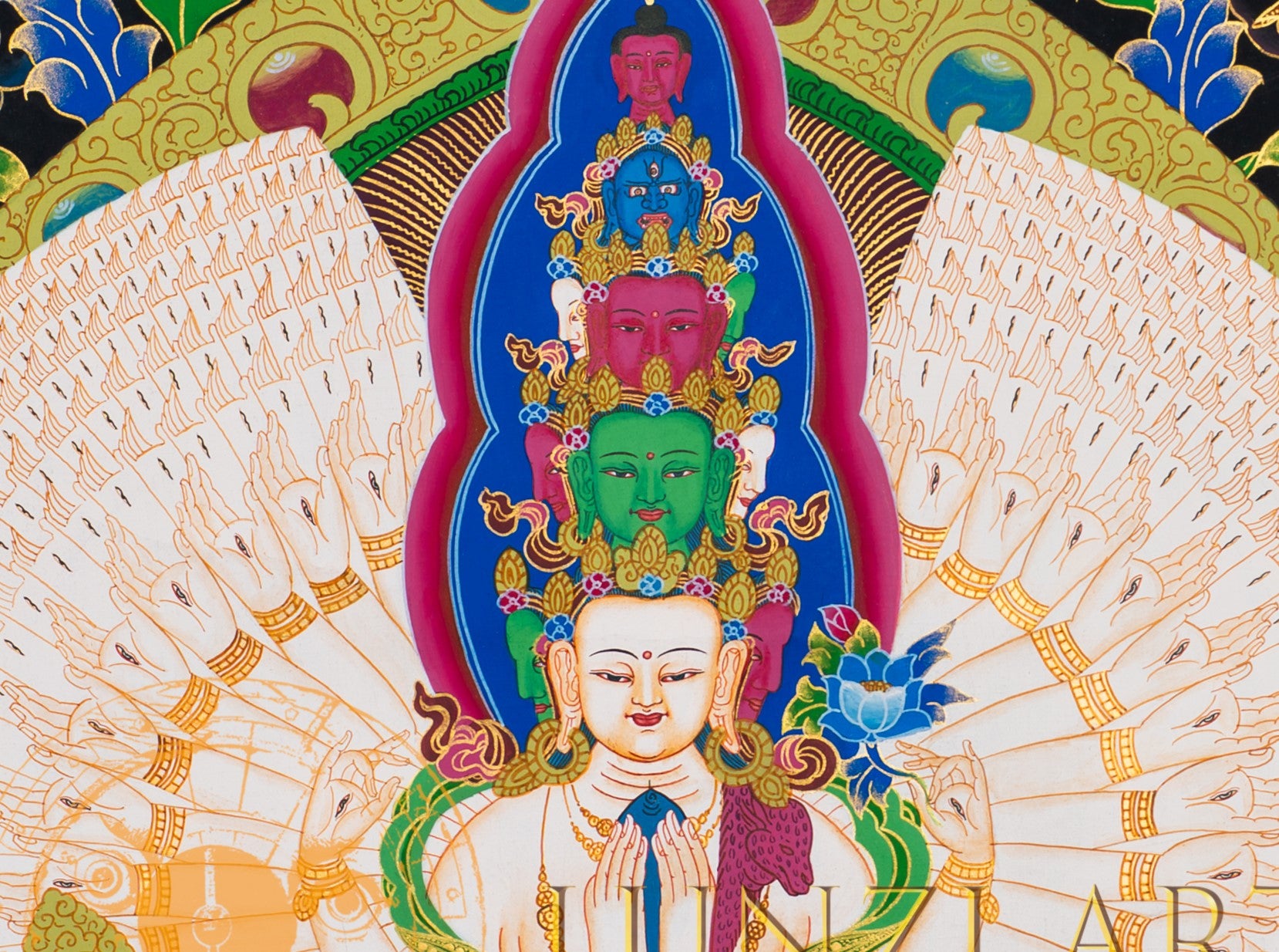 Chenrezig Thangka – Embodiment of Infinite Compassion - T-S-BT-RB-A-0030
