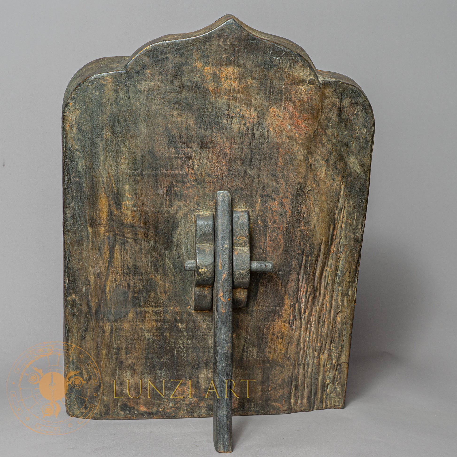 21 Buddhas Temple Altar | Hand-Carved Wood & Clay Relief Plaque - w-s-sh-tb-0004