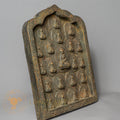 21 Buddhas Temple Altar | Hand-Carved Wood & Clay Relief Plaque - w-s-sh-tb-0004