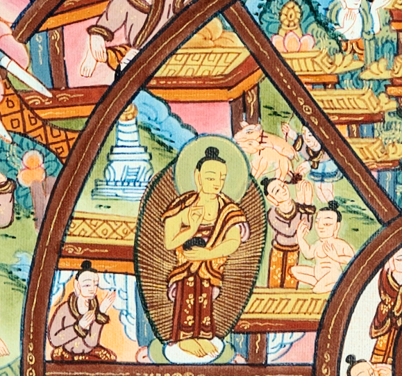 24K Gold Hand-drawn Wheel of life Thangka - T-B-HT-RB-AU-WOL-0017
