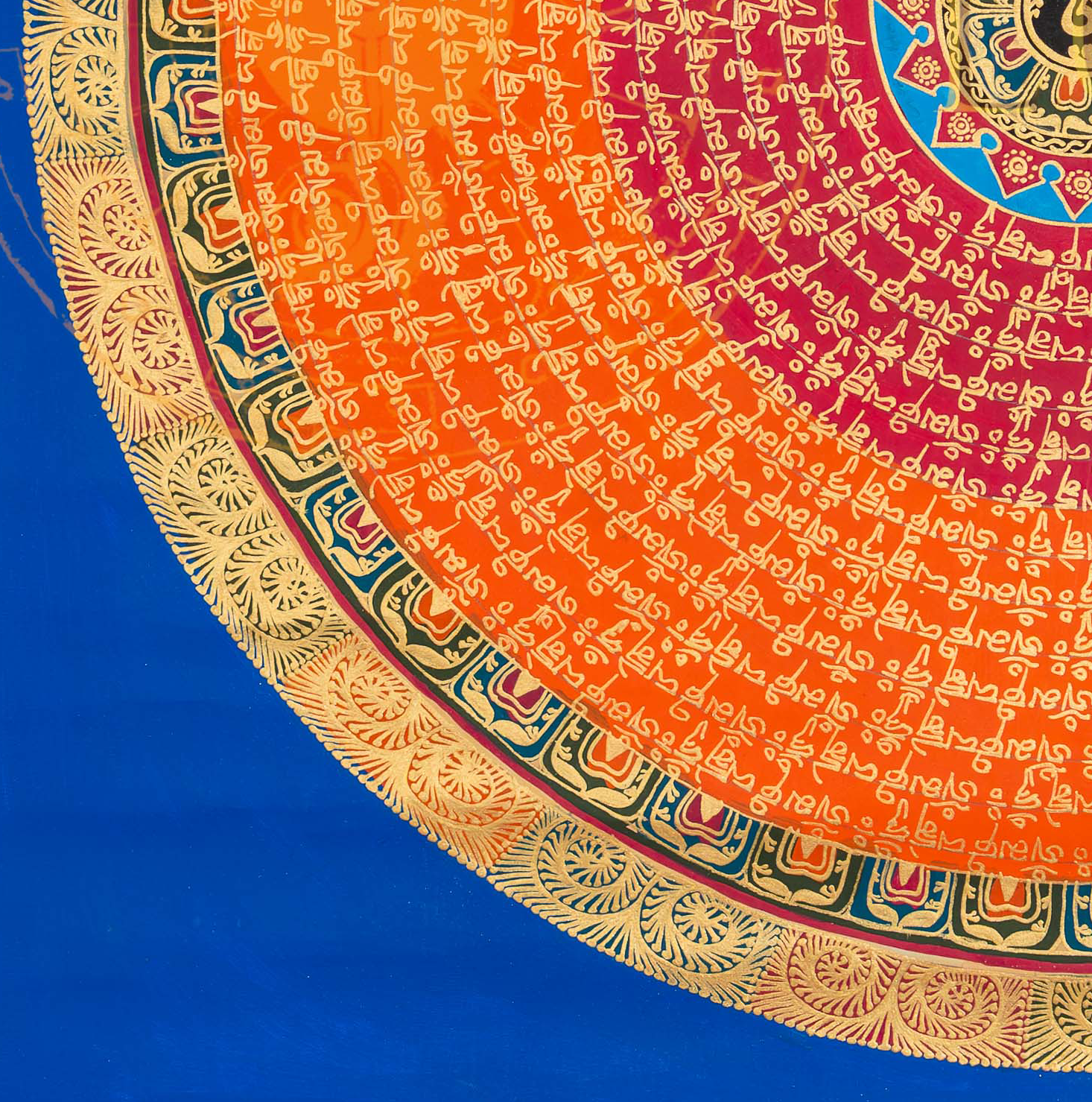 The Solar Mantra Mandala Thangka: A Radiant Vortex of Universal Energy - T-PS-SS-BB-MM-88