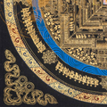 The Obsidian Kalachakra Thangka: A Golden Gateway to Cosmic Order - T-PS-SS-BB-KM-89