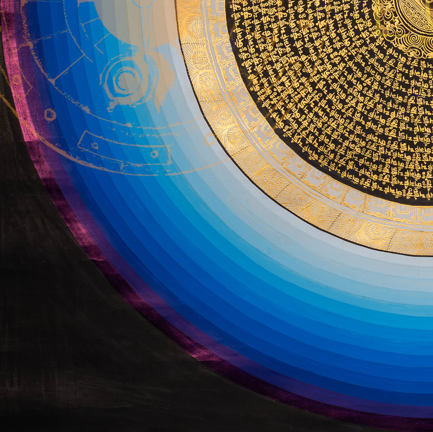 The Om Mantra Mandala Thangka: A Vortex of Infinite Compassion - T-PS-SS-BB-RMM-101