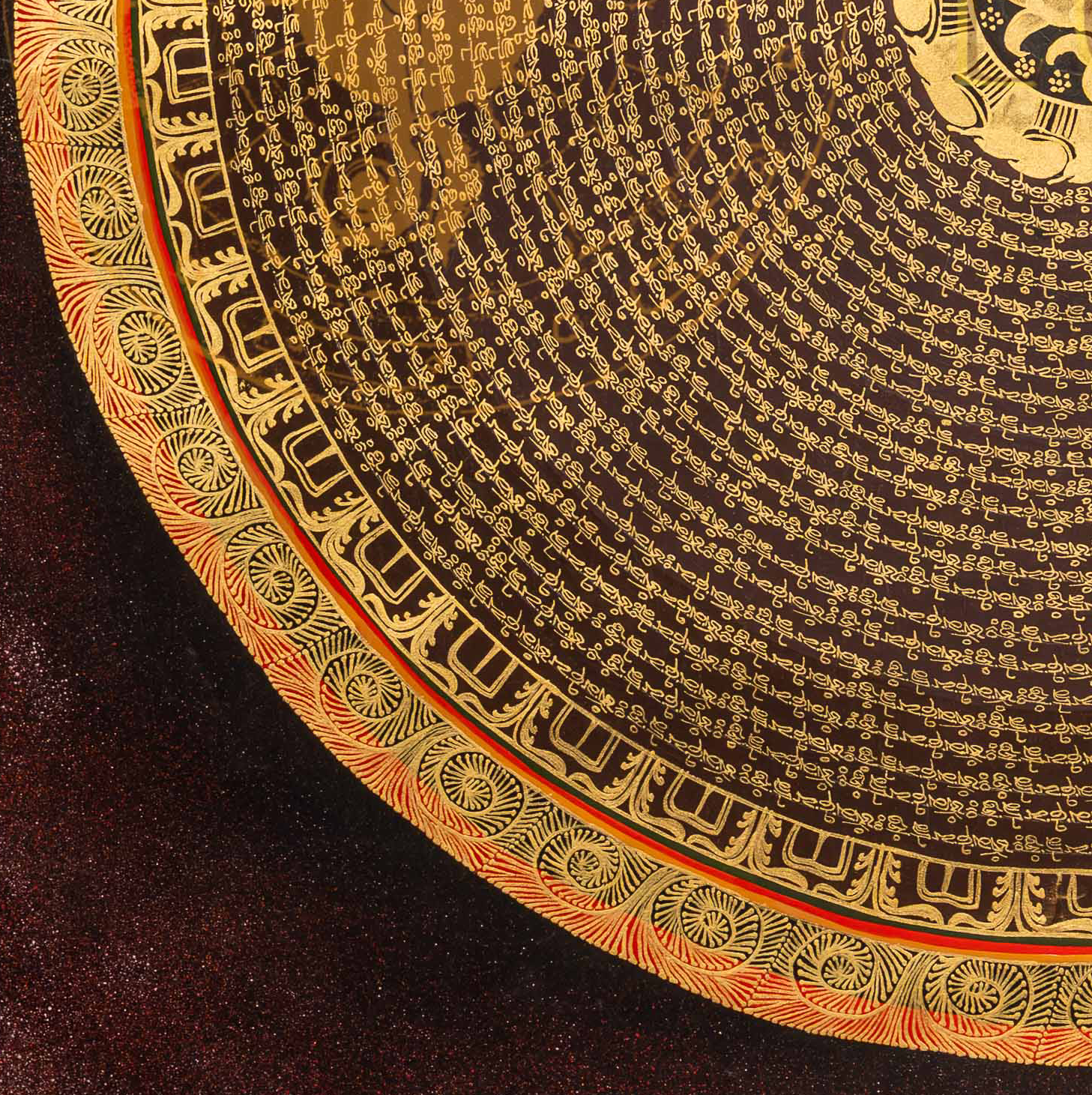 The Obsidian Mantra Mandala Thangka: A Golden Path to Inner Stillness - T-PS-SS-BB-GMM-97