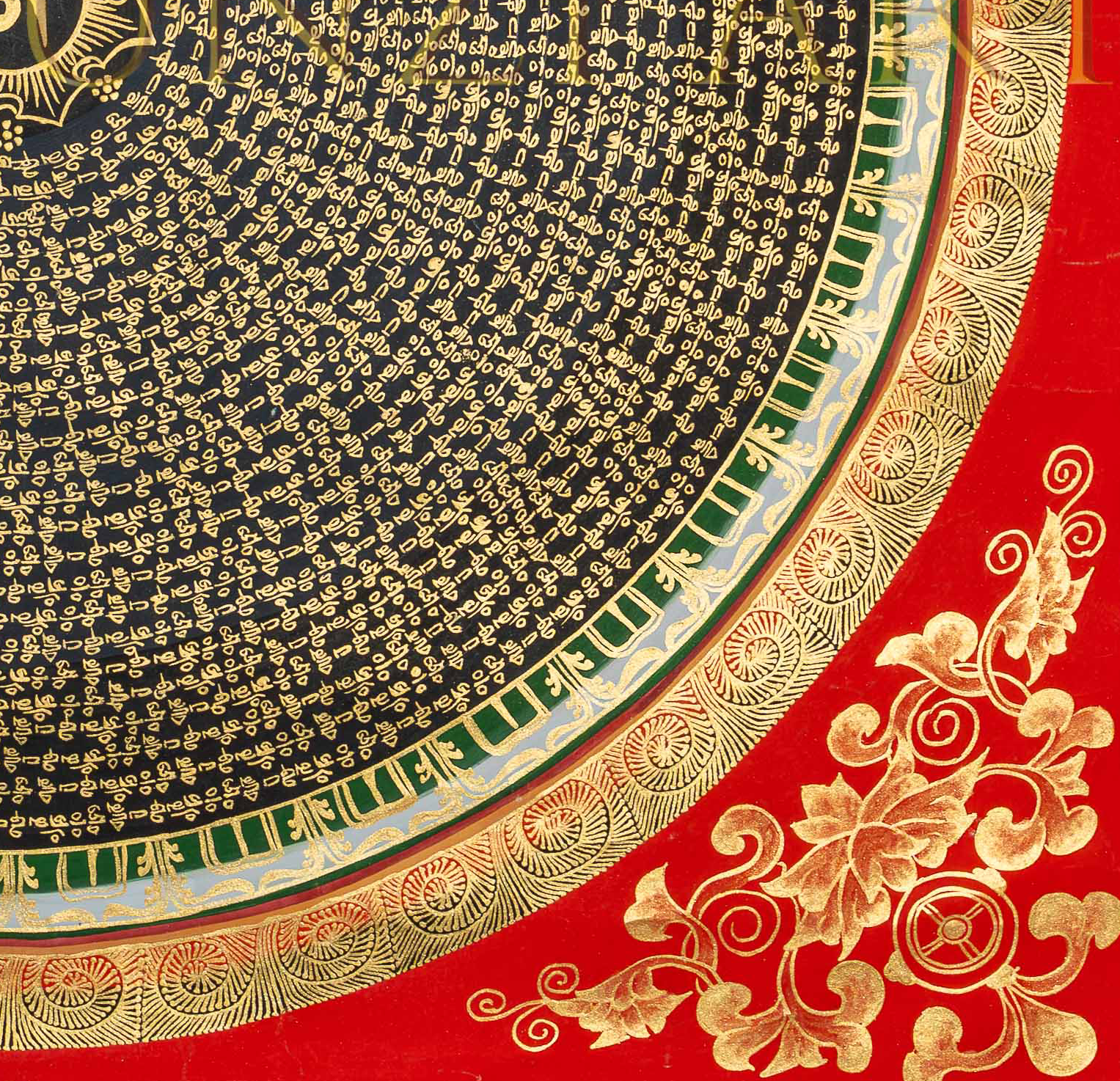 The Ruby Mantra Mandala Thangka: A Sacred Beacon of Compassion - T-PS-SS-GB-MM-93