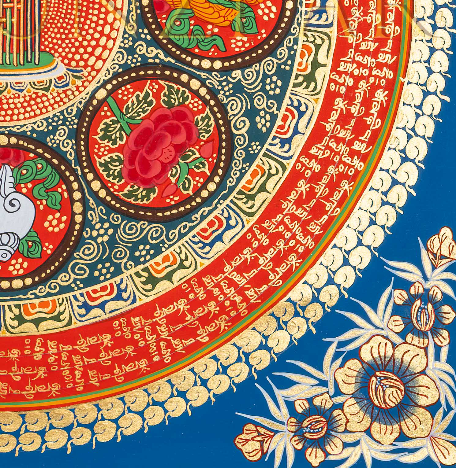 The Eight Auspicious Symbols Mantra Mandala Thangka - T-PS-SS-BB-KGM-92