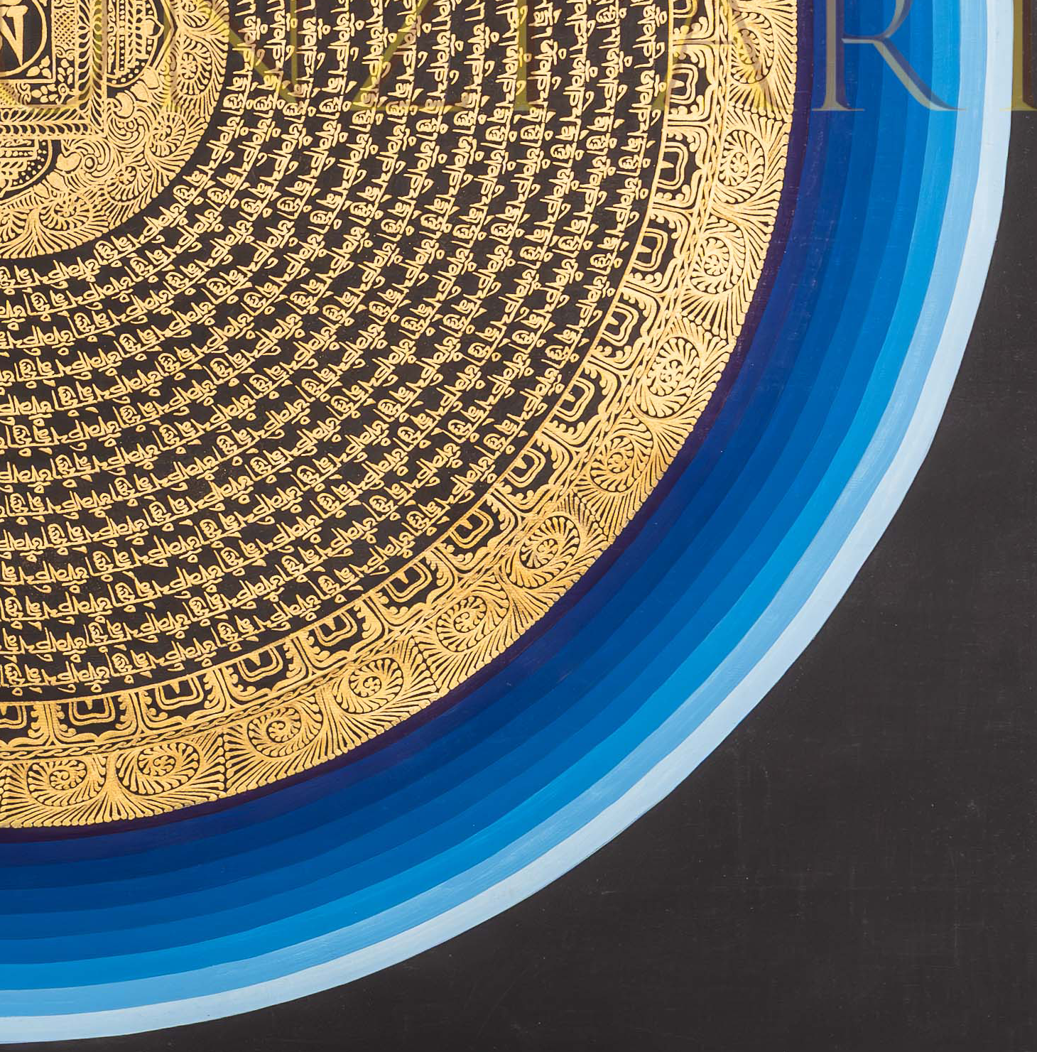 The Golden Mantra Mandala Thangka: A Celestial Compass of Inner Peace - T-PS-SS-BB-RMM-99