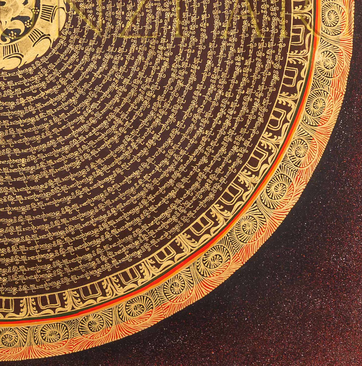 The Obsidian Mantra Mandala Thangka: A Golden Path to Inner Stillness - T-PS-SS-BB-GMM-97