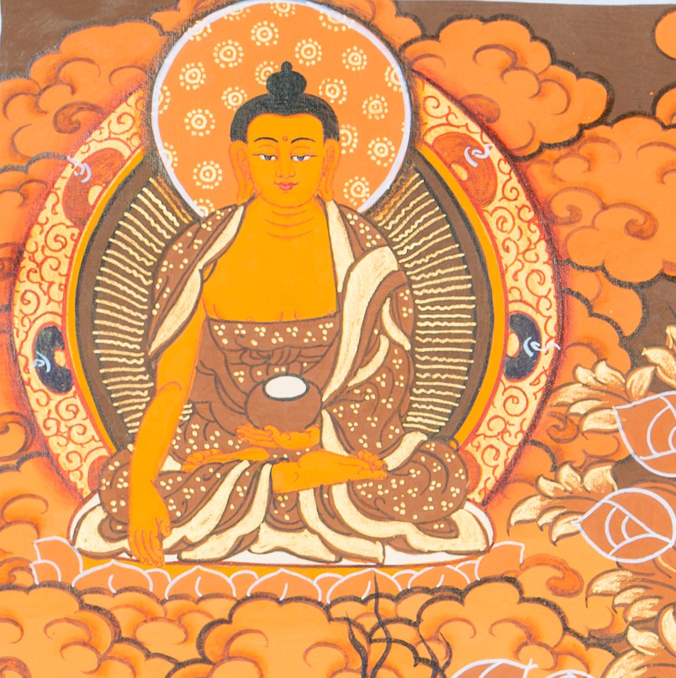 Hand-Painted White Tara Thangka - T-S-BT-BB-WT-0029