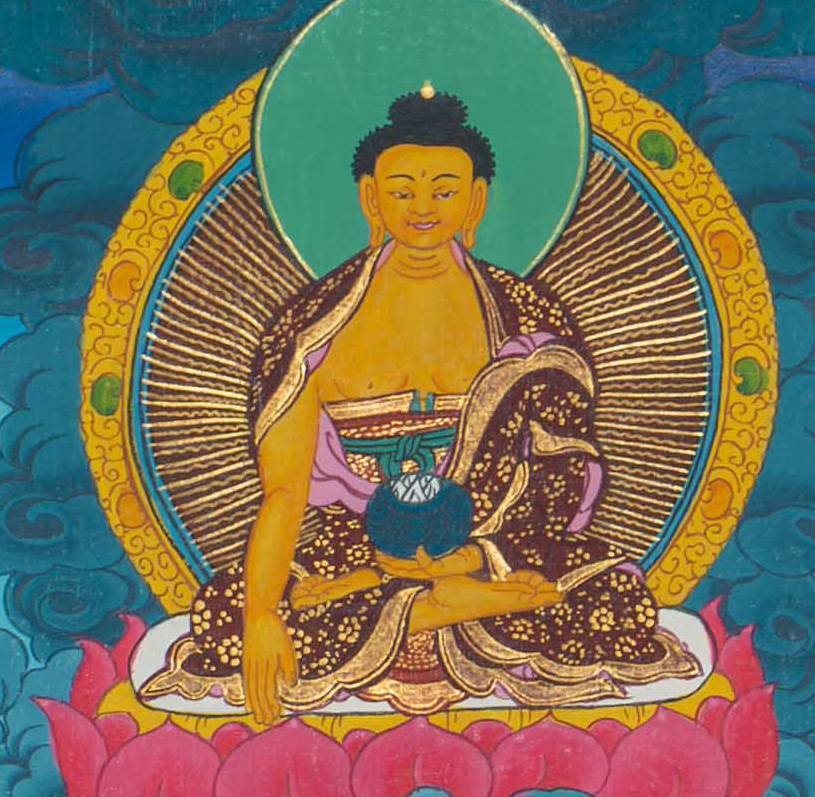 Hand-Painted Chengrezig Thangka - T-S-BT-BB-AU-C-0094