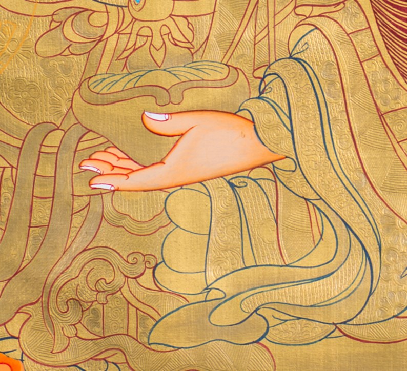 The Second Buddha: Guru Rinpoche Thangka Painting - T-S-BT-BB-AU-GR-0021