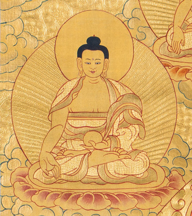 The Golden Path to Enlightenment: Shakyamuni Buddha Thangka Painting - T-S-BT-RB-AU-SB-0019