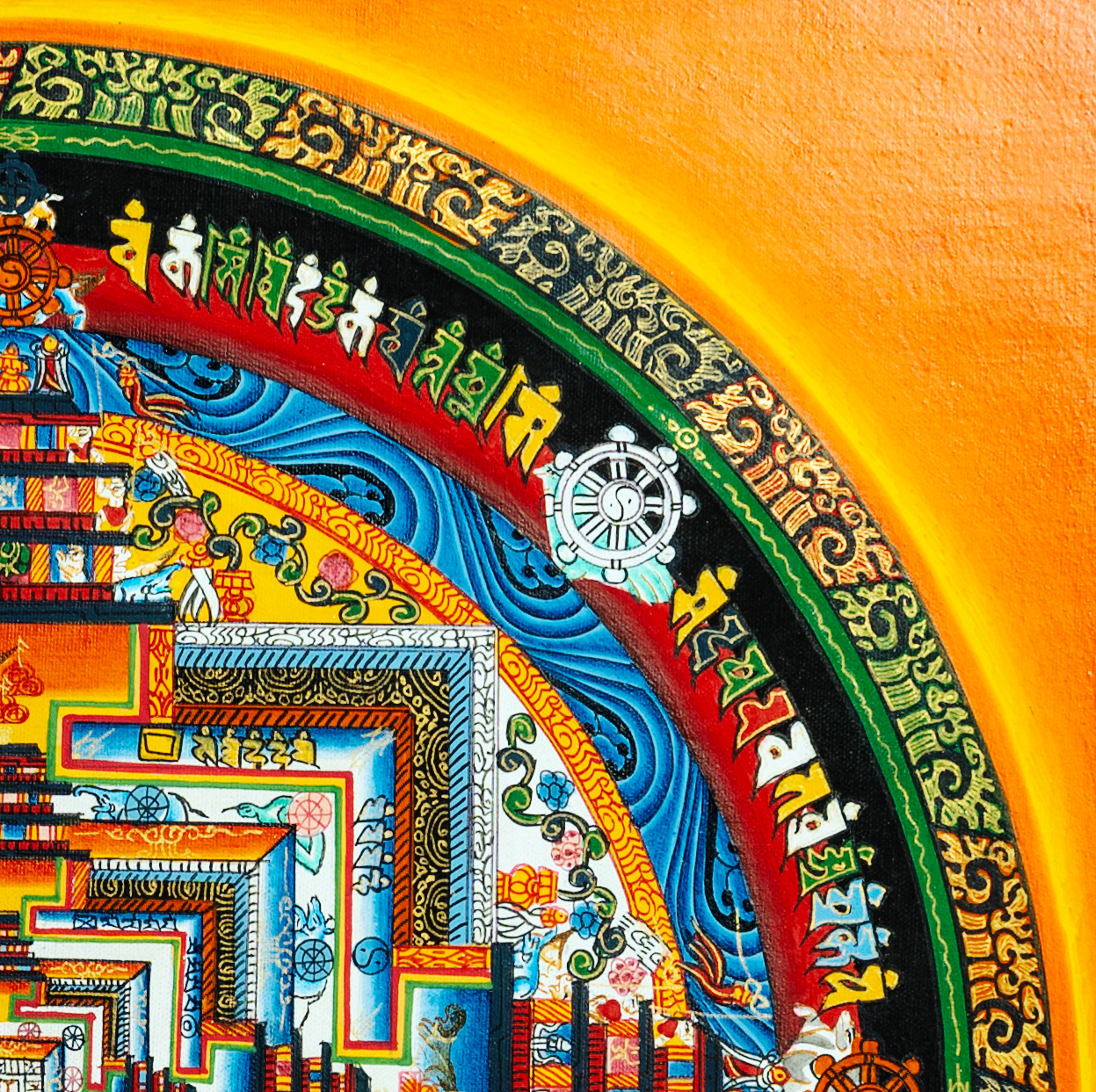 Handmade Kalachakra Mandala Thangka Eternal Tranquility - T-B-HT-OB-AU-KM-0006