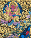 Yellow Jambhala Thangka: Deity of Wealth, Prosperity, and Abundance - T-S-BT-RB-J-0031