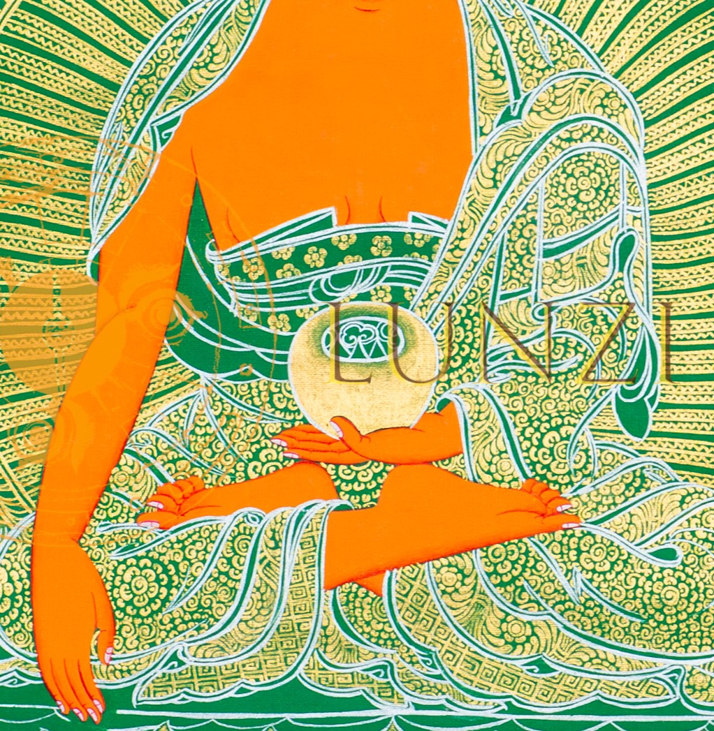 Hand-Painted Shakyamuni Buddha Thangka for Enlightenment & Serenity - T-S-BT-RB-SB-0037