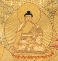 The Golden Path to Enlightenment: Shakyamuni Buddha Thangka Painting - T-S-BT-RB-AU-SB-0019