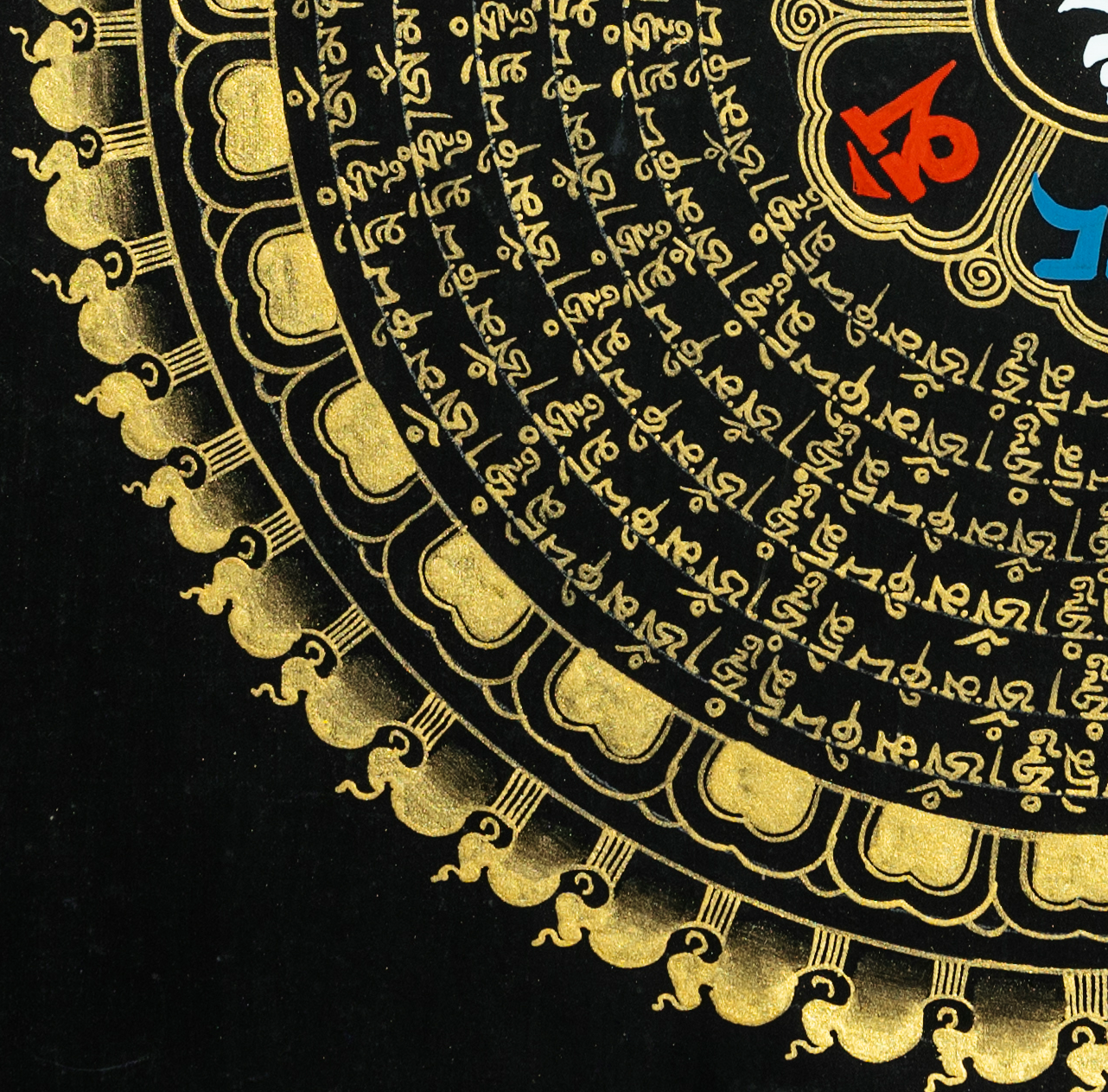 Ancient Mandala Mantra Thangka - T-B-HT-BB-MM-0018