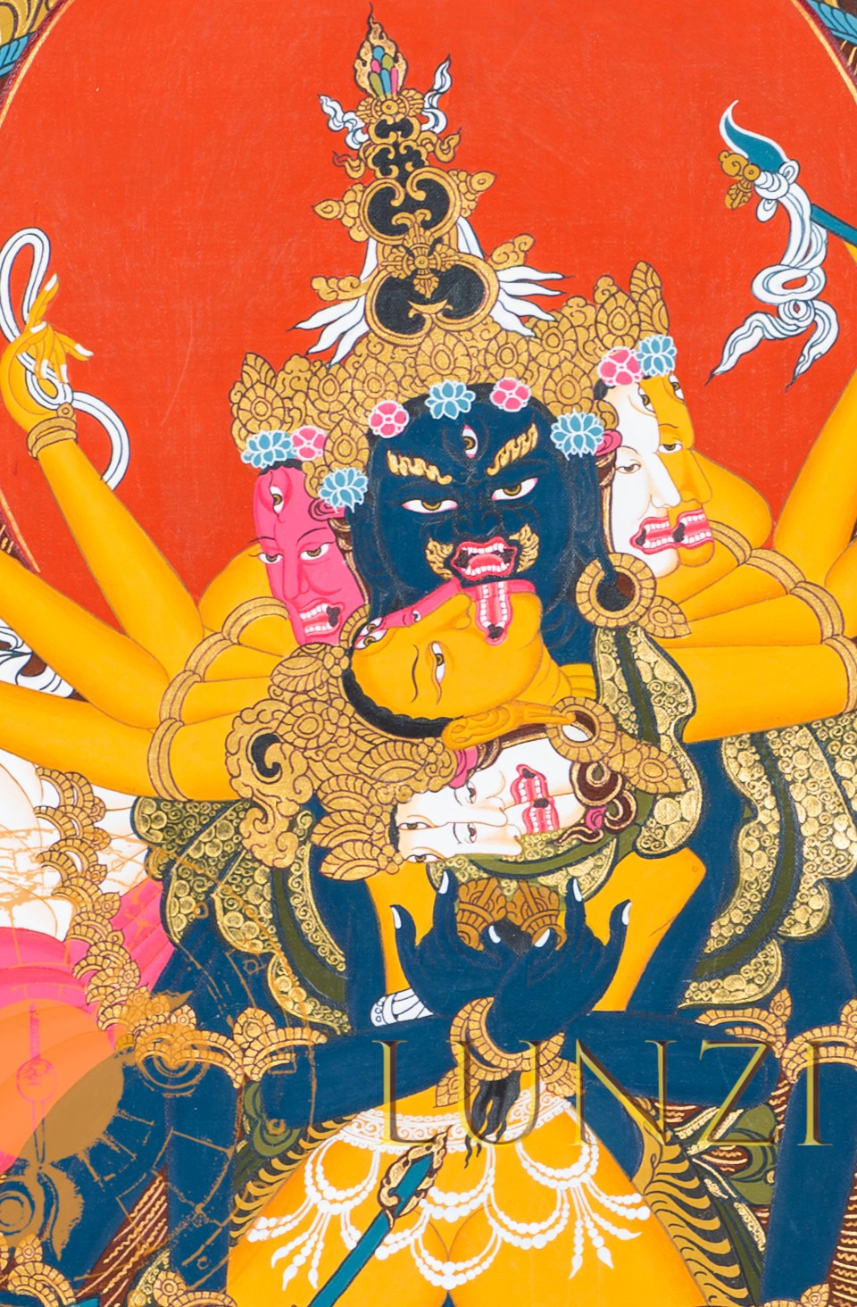 Hand-Painted Kalachakra Deity Thangka - T-S-BT-B-AU-KD-0013