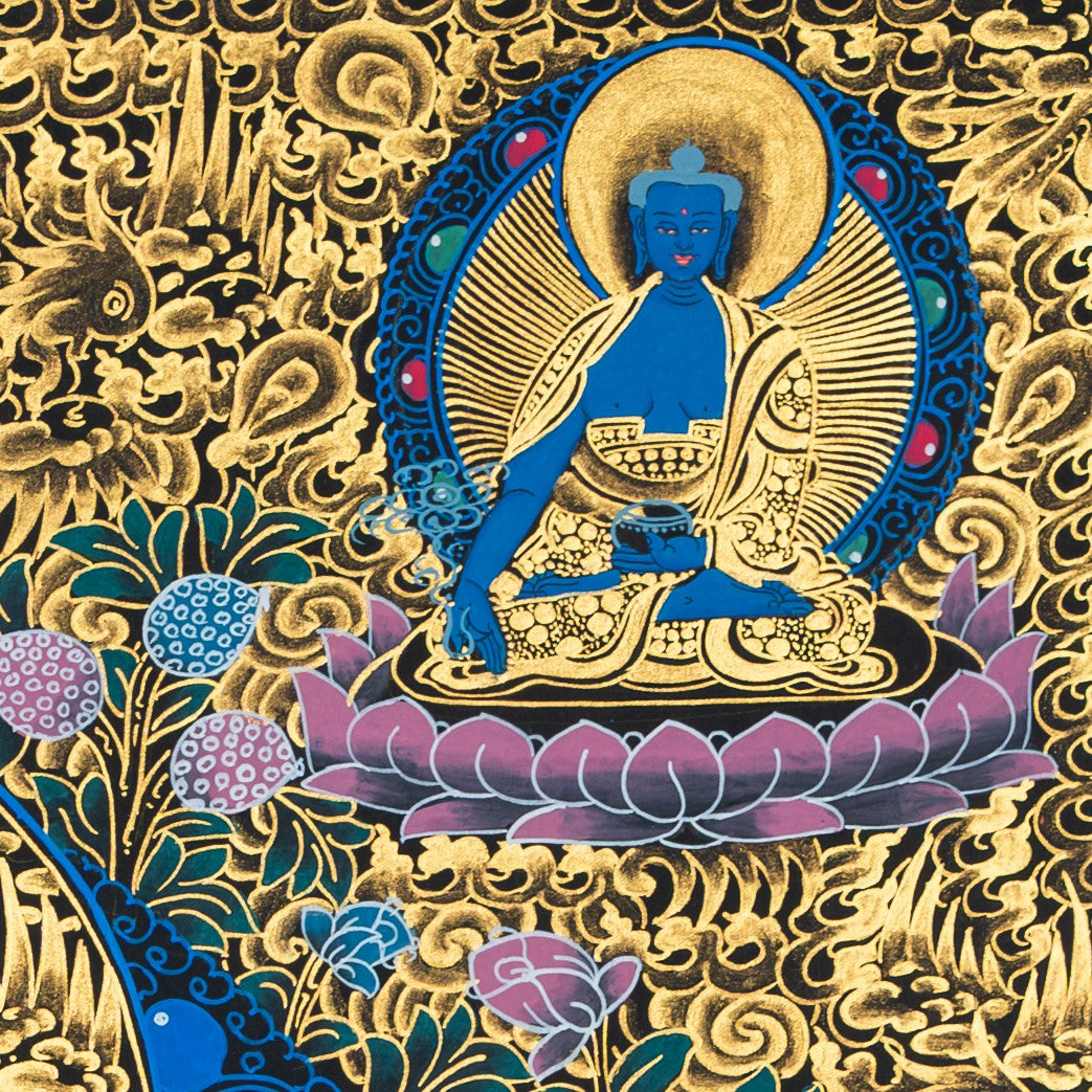 Yellow Dzambhala Thangka : Symbol of Wealth and Abundance - T-S-BT-RB-J-0032