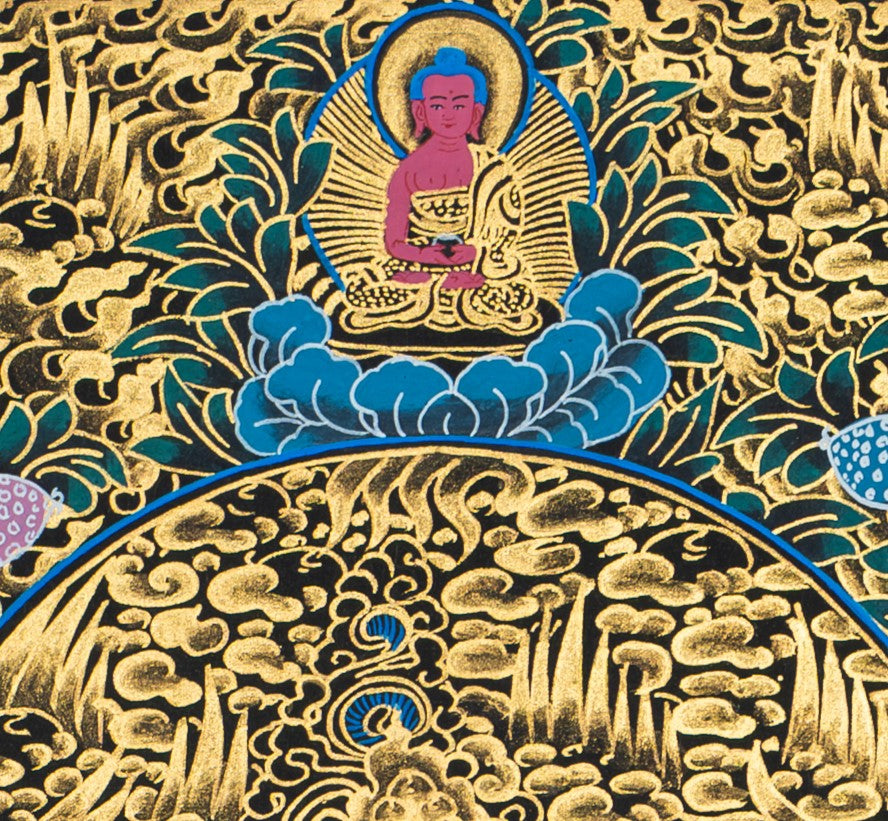 Yellow Jambhala Thangka: Deity of Wealth, Prosperity, and Abundance - T-S-BT-RB-J-0031