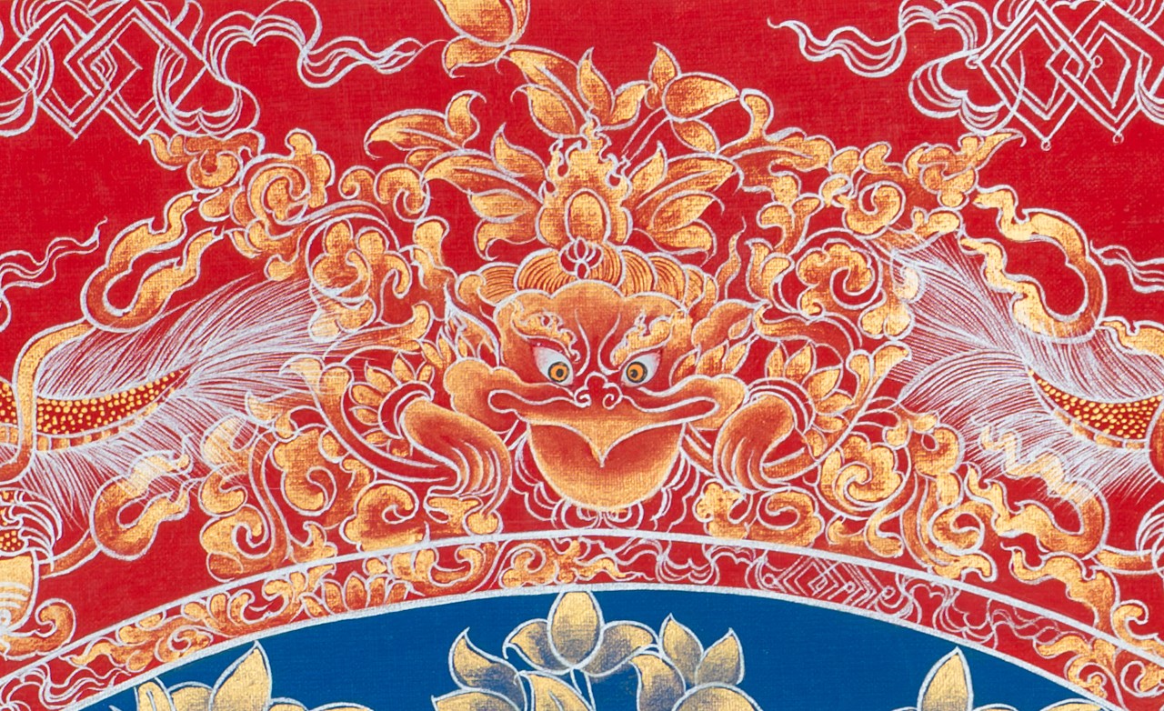 The Azure Mandala of Compassion: Green Tara in Celestial Bloom Thangka Painting - T-S-BT-RB-GT-0026